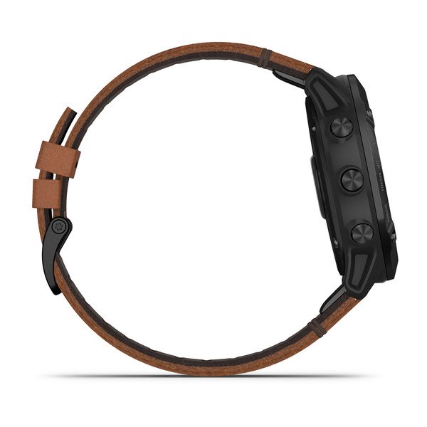 010-02157-14,Garmin Fenix 6X Pro 51mm Sapphire Edition Black DLC with Chestnut Leather 