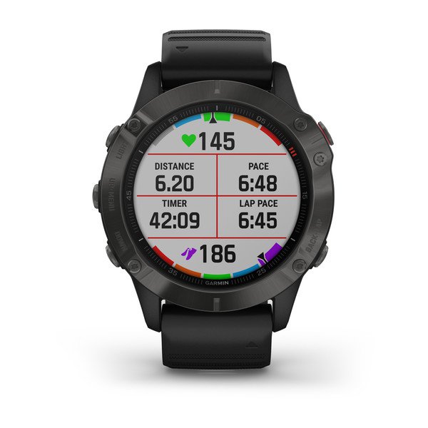 Garmin Fenix 6 Sapphire Edition 47mm Carbon Grey DLC with Back Band 010-02158-11 Oman
