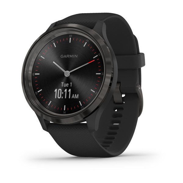 Garmin VivoMove 3 Slate Stainless Steel Bezel with Black Case and Silicone Band 44 mm  (010-02239-21)