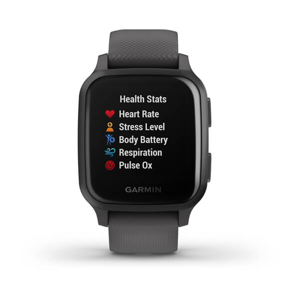 Garmin Venu SQ Slate Aluminium Bezel with Shadow Grey Case and Silicone Band