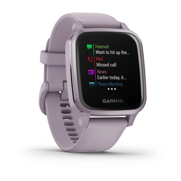 Garmin Venu SQ Metallic Orchid Aluminium Bezel with Orchid Case and Silicone Band