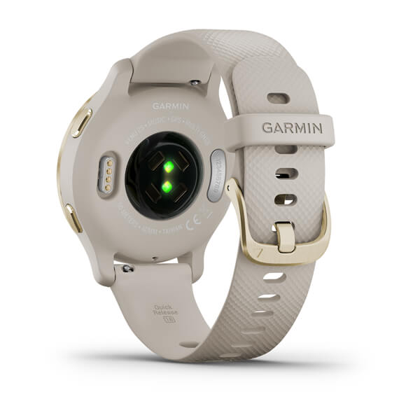 Garmin Venu 2S Light Gold Stainless Steel Bezel with Light Sand Case and Silicone Band 40 MM
