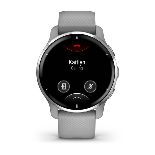 Garmin Venu 2 Plus Silver Stainless Steel Bezel With Powder Grey Case And Silicone Band 43 mm