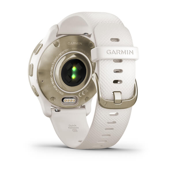 Garmin Venu 2 Plus Cream Gold Stainless Steel Bezel With Ivory Case And Silicone Band 43 mm