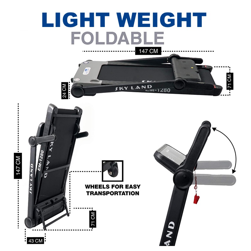 Home Use Easily Foldable Treadmill EM-1280, Fujairah, RAK