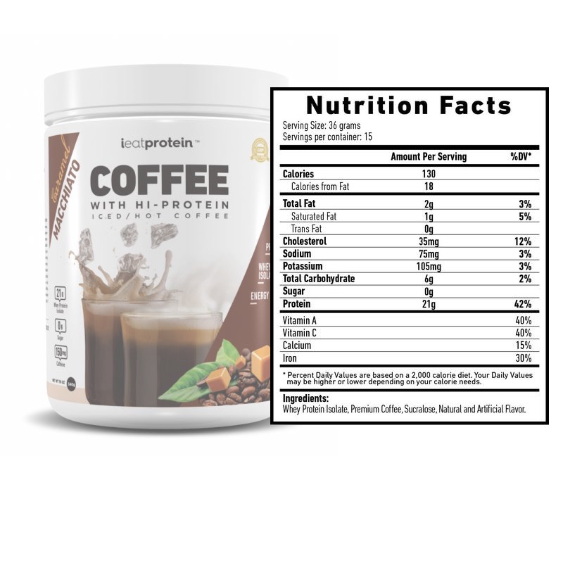 ieatprotein Coffee with Hi-Protein 540g Hazelnut Flavor