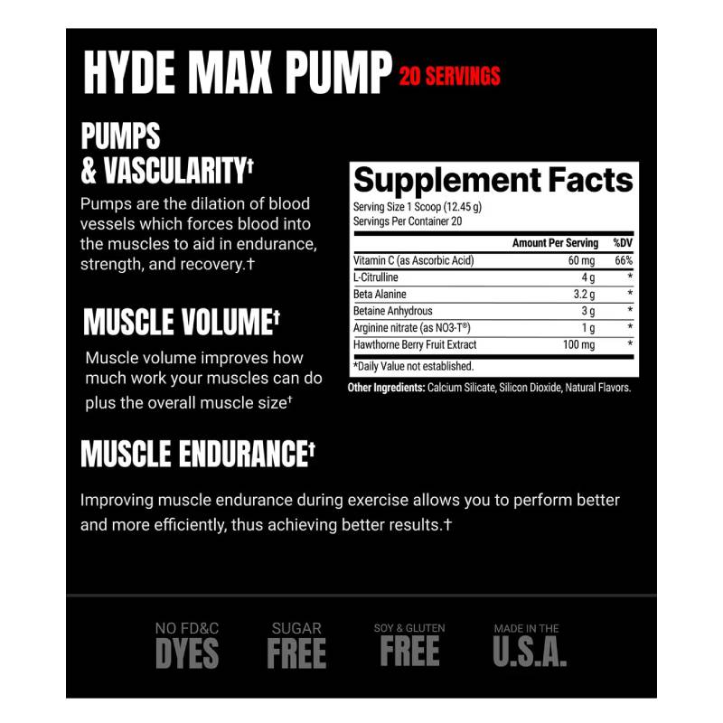 ProSupps HYDE Max Pump 20 Serving 287 G - Unflavored Best Price in Sharjah