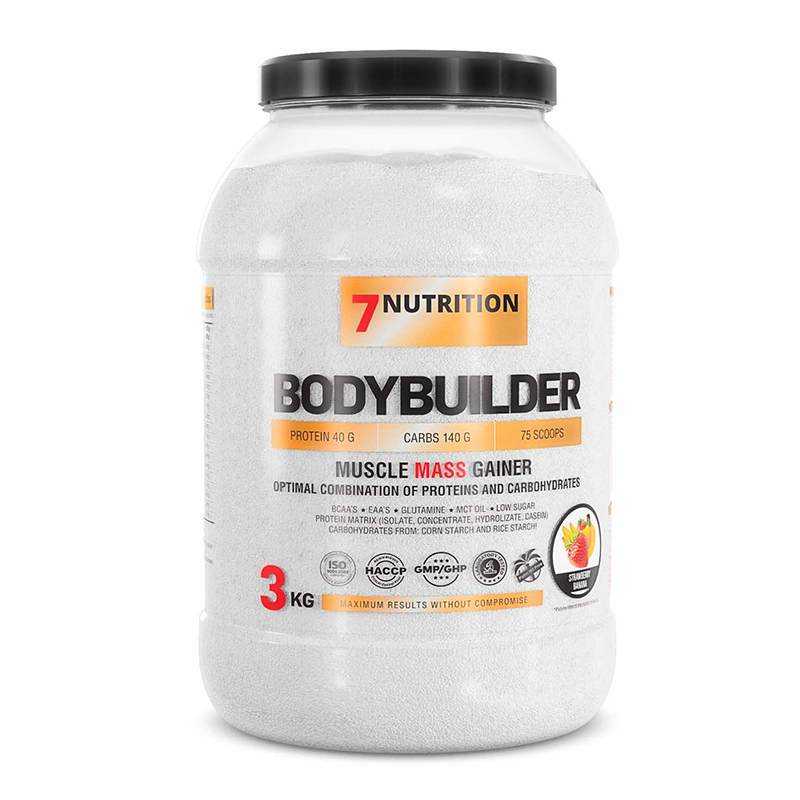 7Nutrition BodyBuilder Muscle Mass Gainer 3KG - Strawberry Banana
