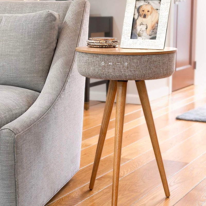 Wooden Smart Coffee Table with Wireless Speaker and Wireless Charger