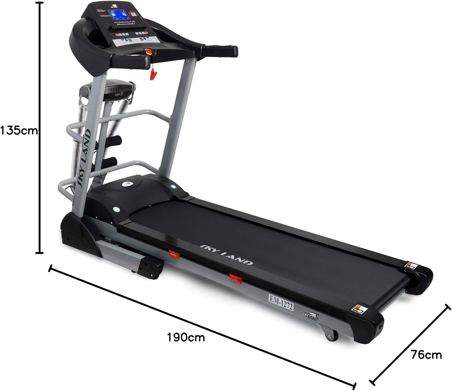 Powerful 3 hp Motor Foldable Treadmill with Massager EM-1272