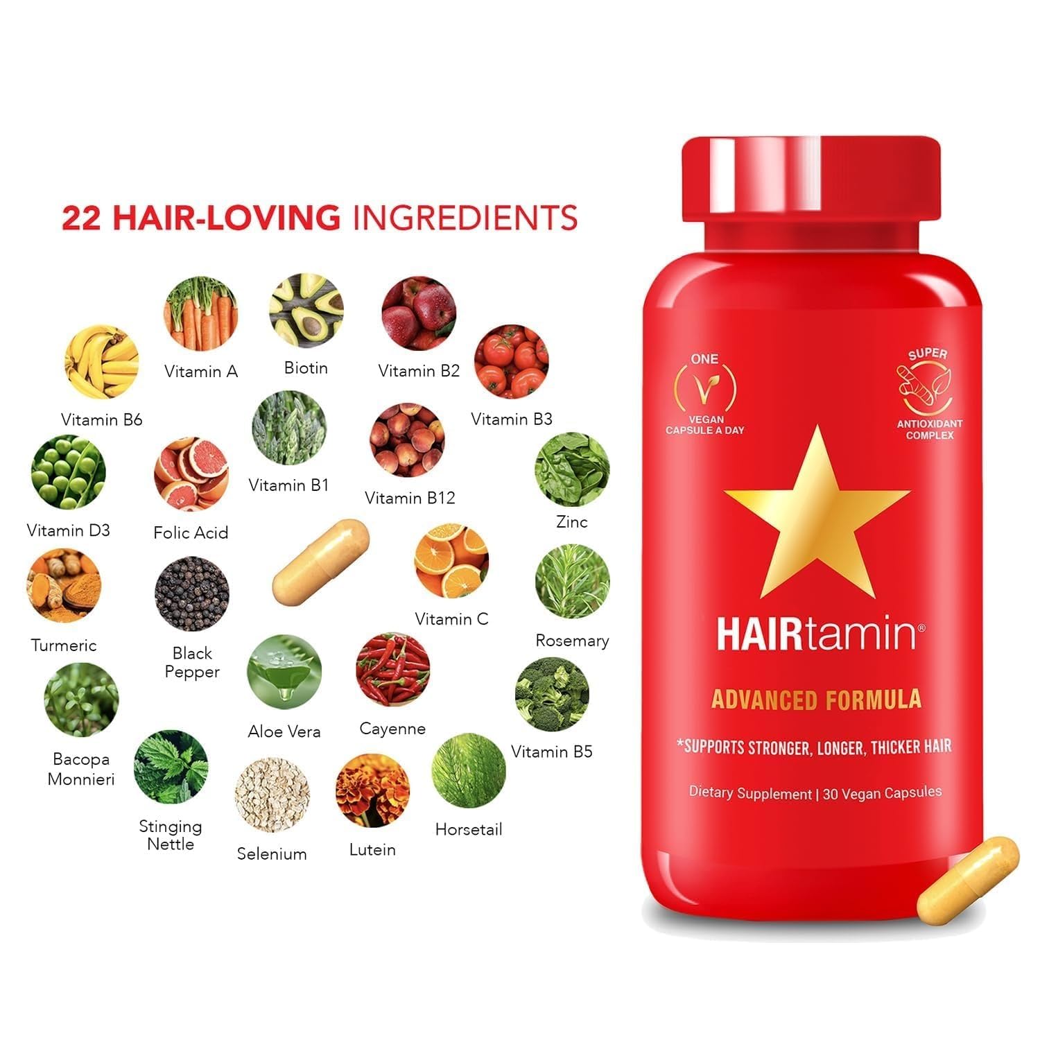 Hairtamin Advanced Formula 30 Vegan Capsules