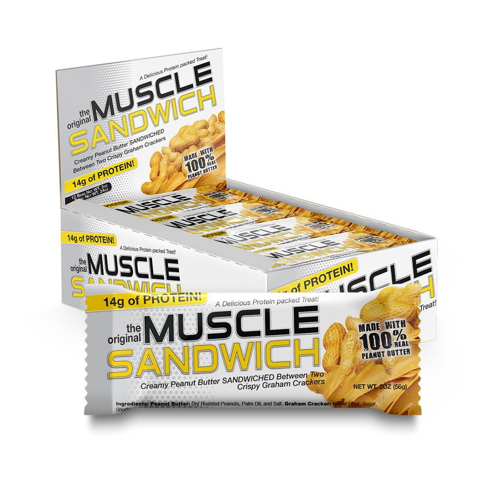 Muscle Sandwich Protein Bar Peanut Butter 56 g 12 Bars