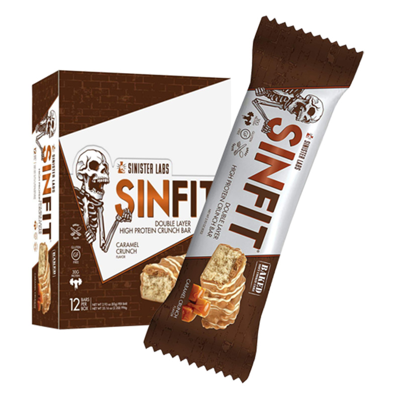 Sinister Labs Sinfit Caramel Crunch Bars - 12 Bars