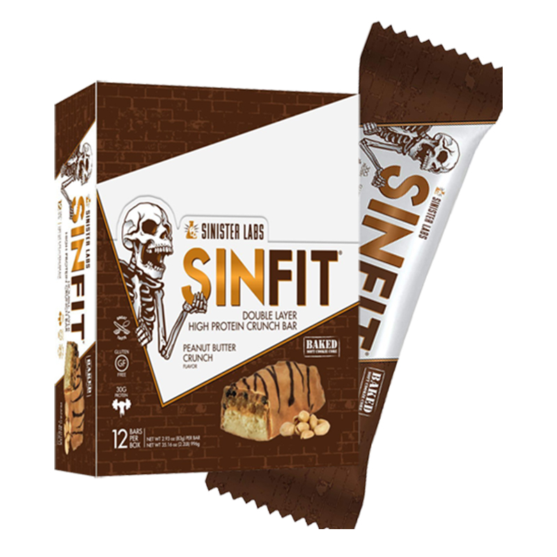 Sinister Labs Sinfit Peanut Butter Crunch Bars - 12 Bars