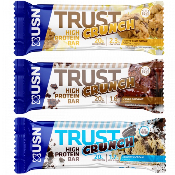USN Trust Crunch Protein Bars  60g 12 Bars in One Box