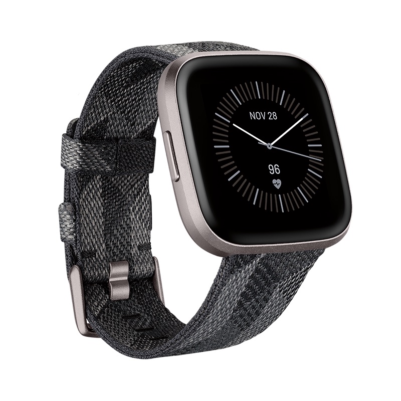 FitBit Versa 2 Special Edition Smoke Woven Band with Mist Aluminum