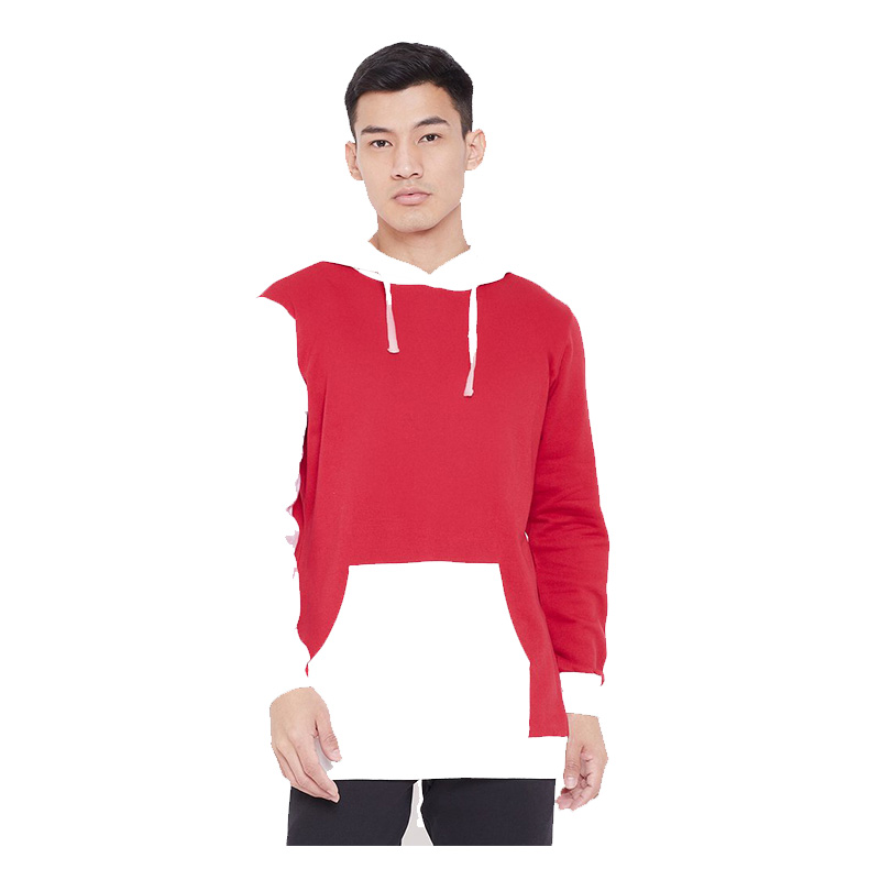 Aesthetic Bodies Colour Block Hoodie Jacket Red/White Best Price in UAE