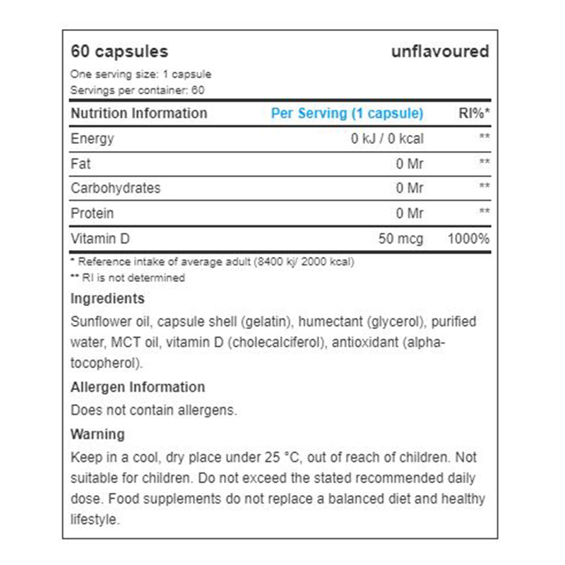 All Nutrition Vit D3 2000 60 Capsules Best Price in Dubai