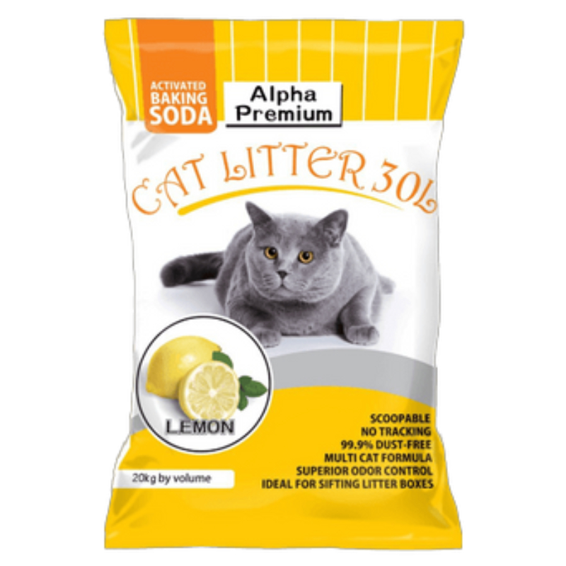 Alpha Premium Cat Litter 20 KG - Zesty Lemon Scent