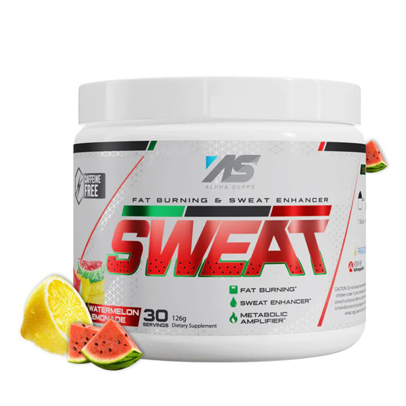 Alpha Supps Sweat 30 Servings - Watermelon Lemonade Caffeine Free Fat Burner