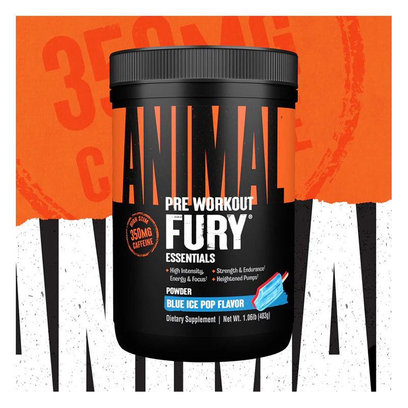 Animal Pre Workout Fury Essentials Powder 495 G - Blue Raspberry Best Price in Dubai