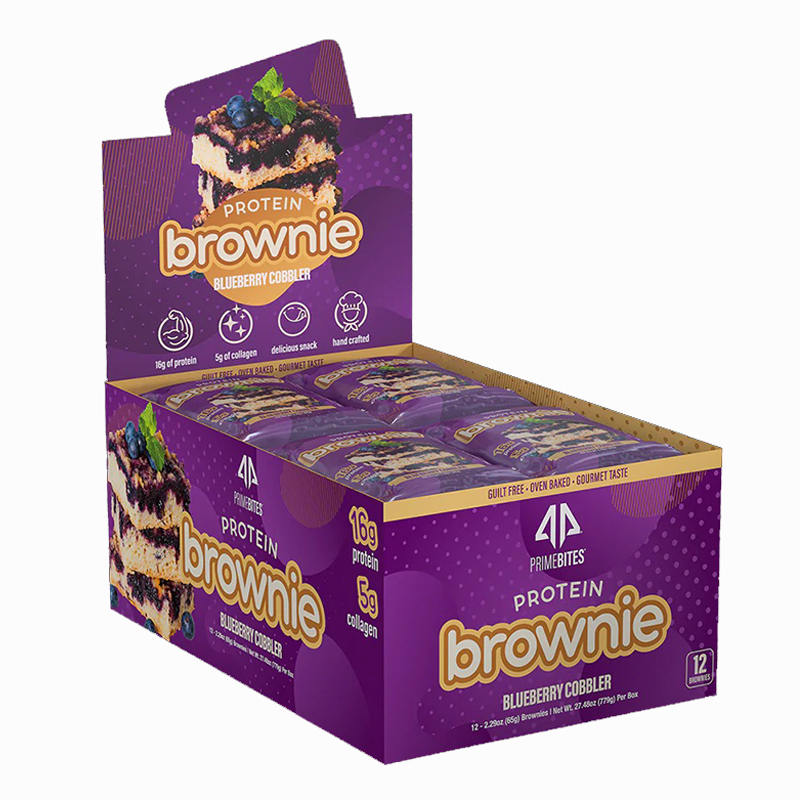 AP Regimen PrimeBites Protein Brownies Box of 12 - Blueberry Cobbler Blonde