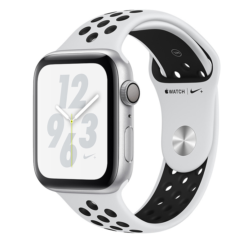 Apple Watch Nike+ Series 4 44mm GPS Silver Aluminum Case with Pure Platinum/Black Nike Sport Band