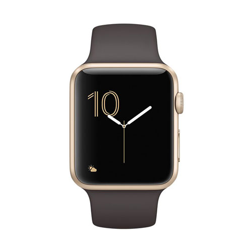 Apple Watch Series 2 Mnpn2 42mm Gold Aluminum Case Cocoa Sport Band Price Dubai 