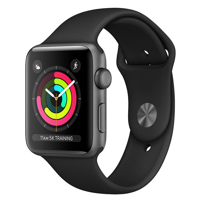 Apple Watch Series 3 (GPS) - 42mm Space Gray Aluminum Case with Black Sport Band