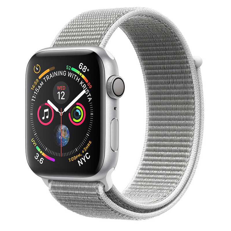 Apple Watch Series 4 GPS, 40mm Silver Aluminum Case With Seashell Sport Loop
