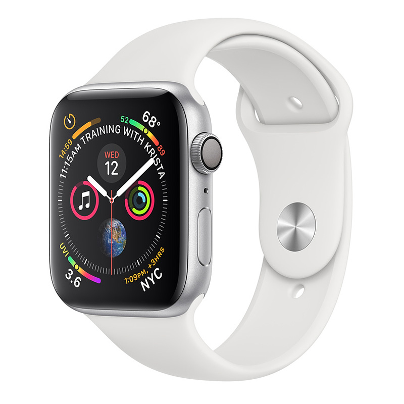 Apple Watch Series 4 GPS, 40mm Silver Aluminum Case With White Sport Band