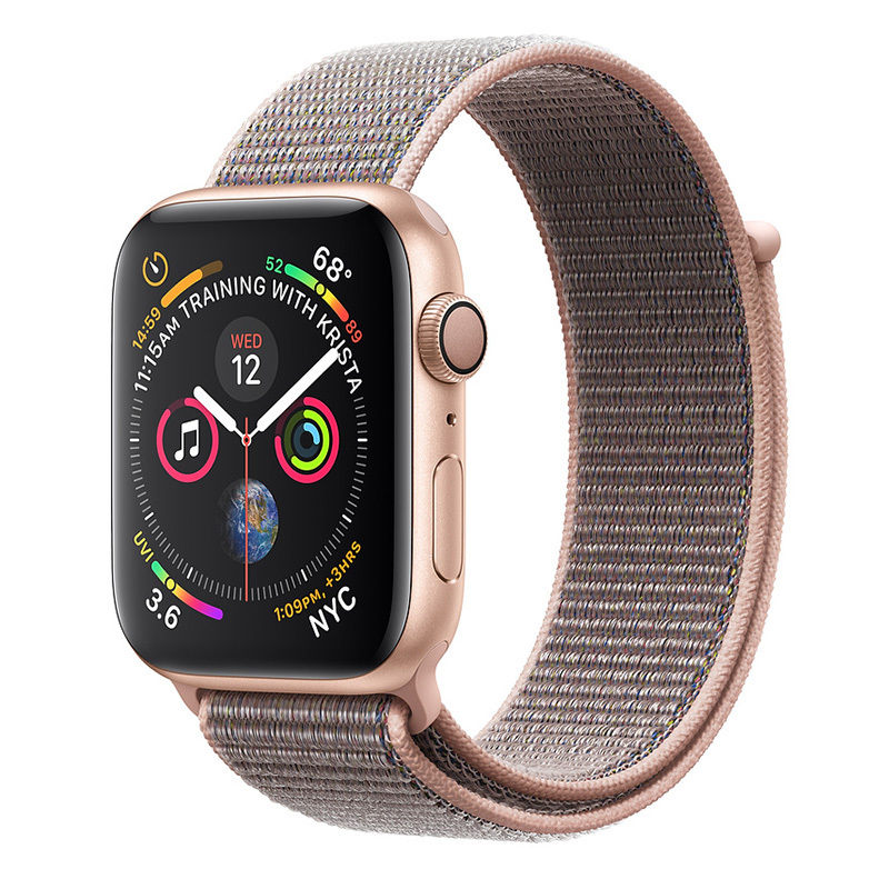 Apple Watch Series 4 GPS, 44mm Gold Aluminum Case With Pink Sand Sport Loop