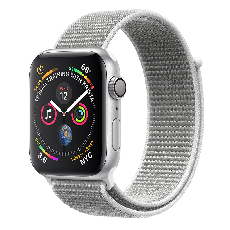 Apple Watch Series 4 GPS, 44mm Silver Aluminum Case With Seashell Sport Loop