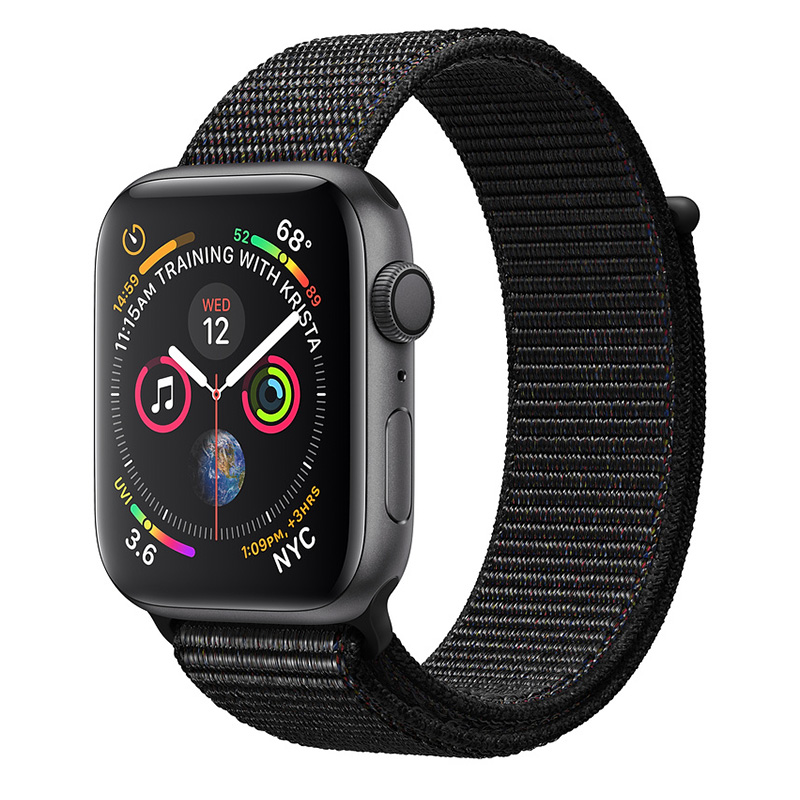 Apple Watch Series 4 GPS, 44mm Space Gray Aluminum Case With Black Nike Sport Loop Band