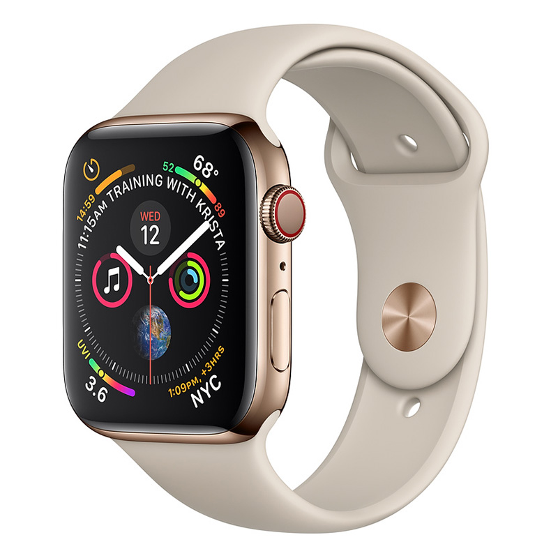 Apple Watch Series 4 GPS + Cellular 40mm Stainless Steel Case With Gold Sport Band