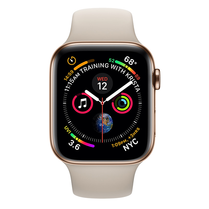 Apple Watch Series 4 GPS + Cellular 40mm Stainless Steel Case With Gold Sport Band Best Price in UAE