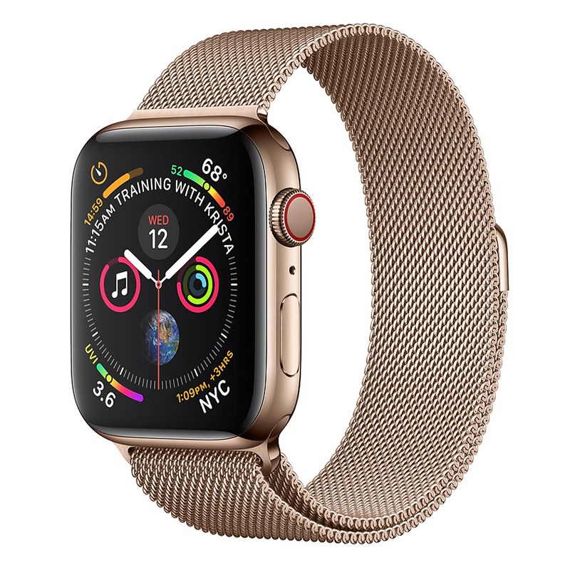 Apple Watch Series 4 GPS + Cellular 44mm Gold Stainless Steel Case With Gold Milanese Loop