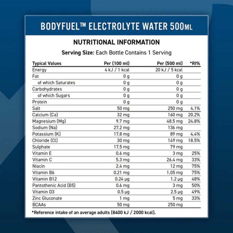 Applied Nutrition Body Fuel Hydration & Vitamin Water 500 Ml 12 Pcs in Box - Rocket Ice Lolly Best Price in Abu Dhabi