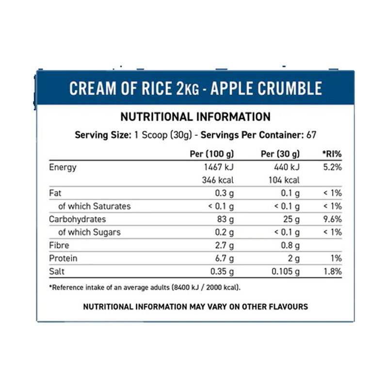 Applied Nutrition Cream of Rice 2 Kg - Apple Crumble Best Price in Dubai