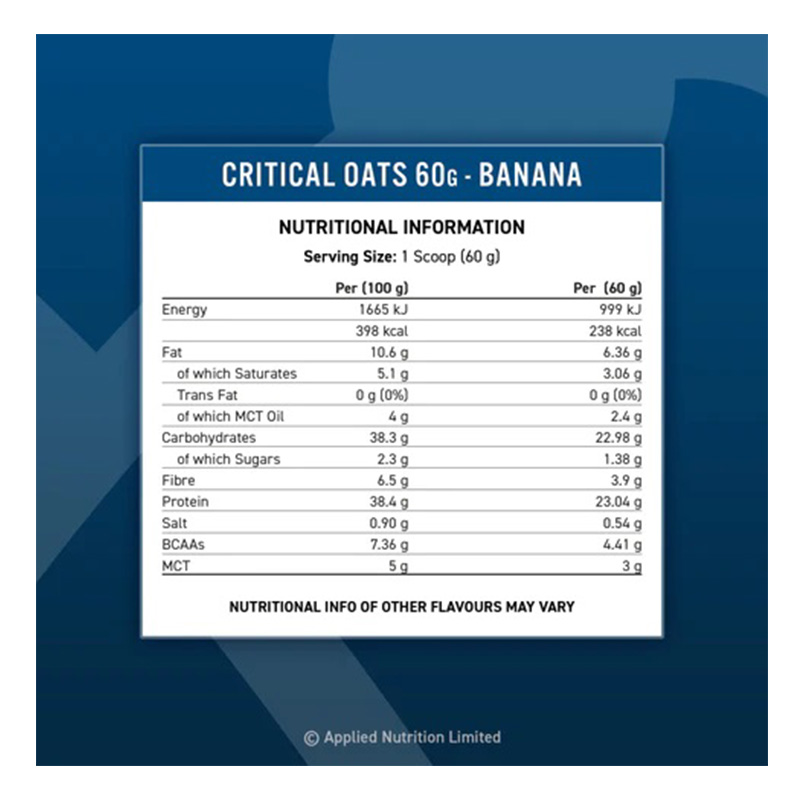 Applied Nutrition Critical Oats 3 kg - Banana Best Price in Dubai