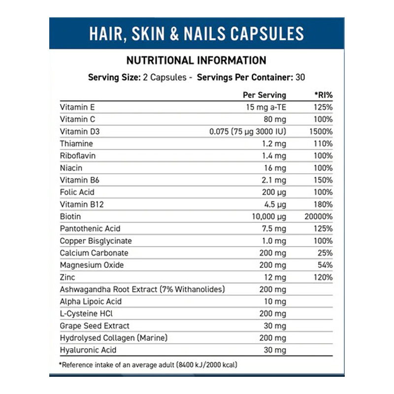 Applied Nutrition Hair Skin & Nails 30 Capsule Best Price in Dubai