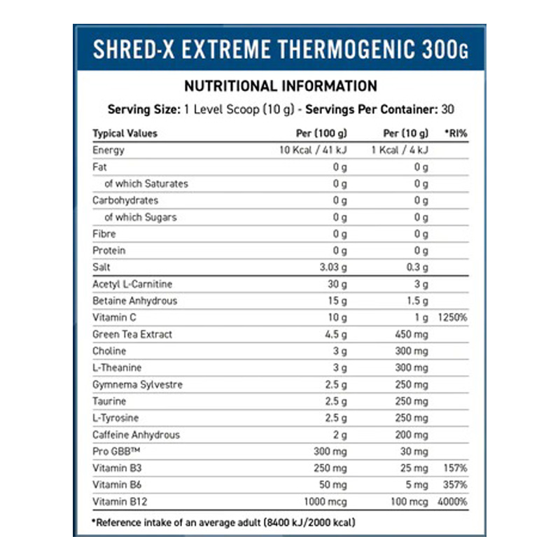 Applied Nutrition Shred X Extreme Thermogenic Powder 300 G - Strawberry Kiwi Best Price in Dubai