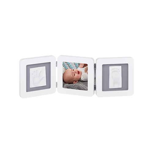 Baby Art Double Print Frame White & Grey