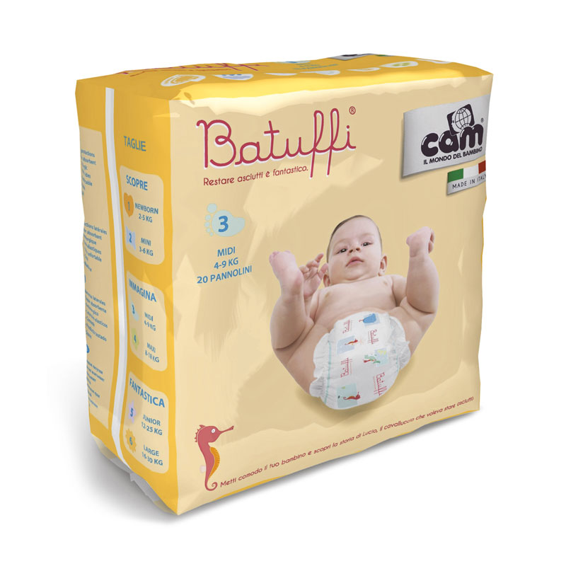 CAM Batuffi Midi Diapers 3 (4-9 Kg)