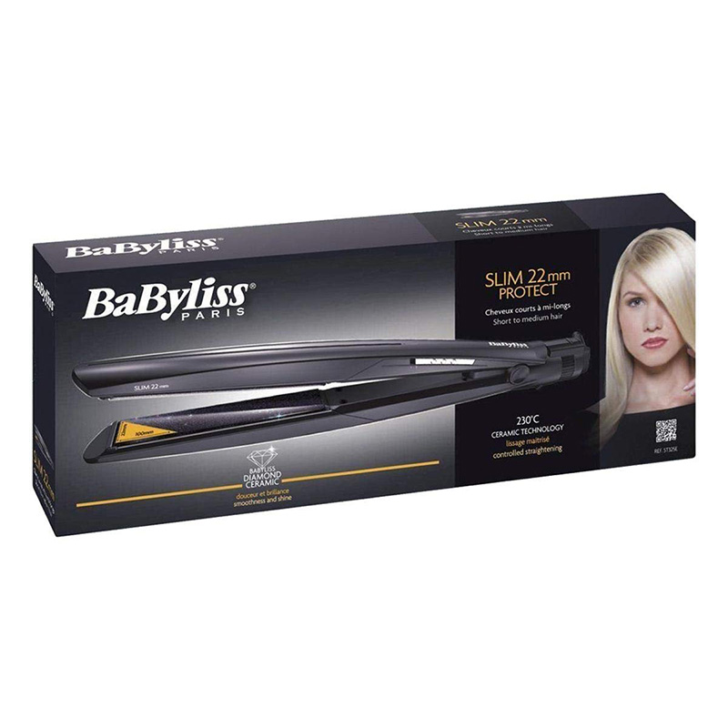 BaByliss ST325E Protect Slim 22 mm Hair Straightener 230Ã‚Â°C - Black Best Price in UAE