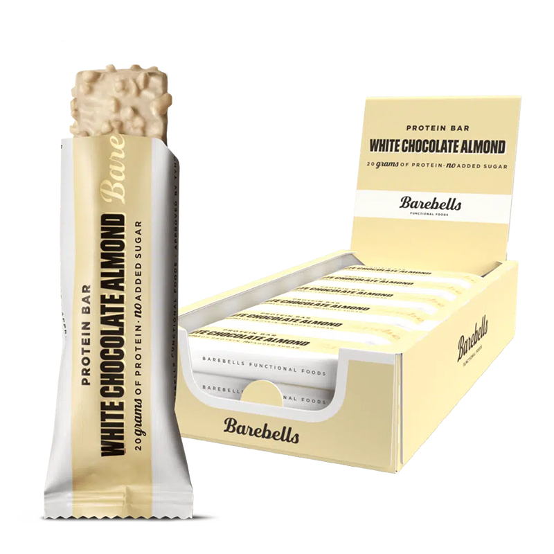 BareBells Protein Bar White Chocolate Almond - 55g x 12 Bars