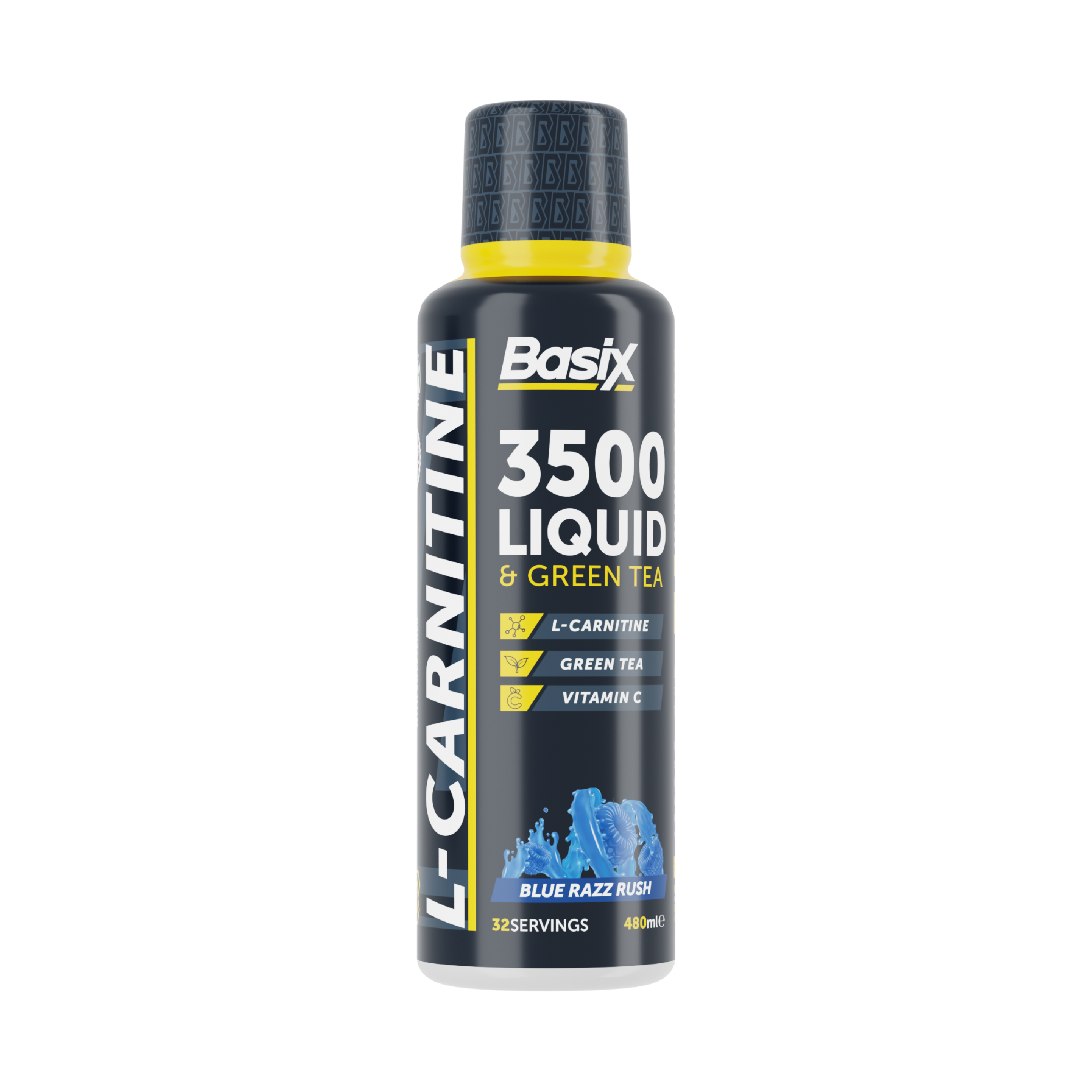 Basix L-Carnitine 3500 Liquid & Green Tea 480ml - Blue Razz Rush