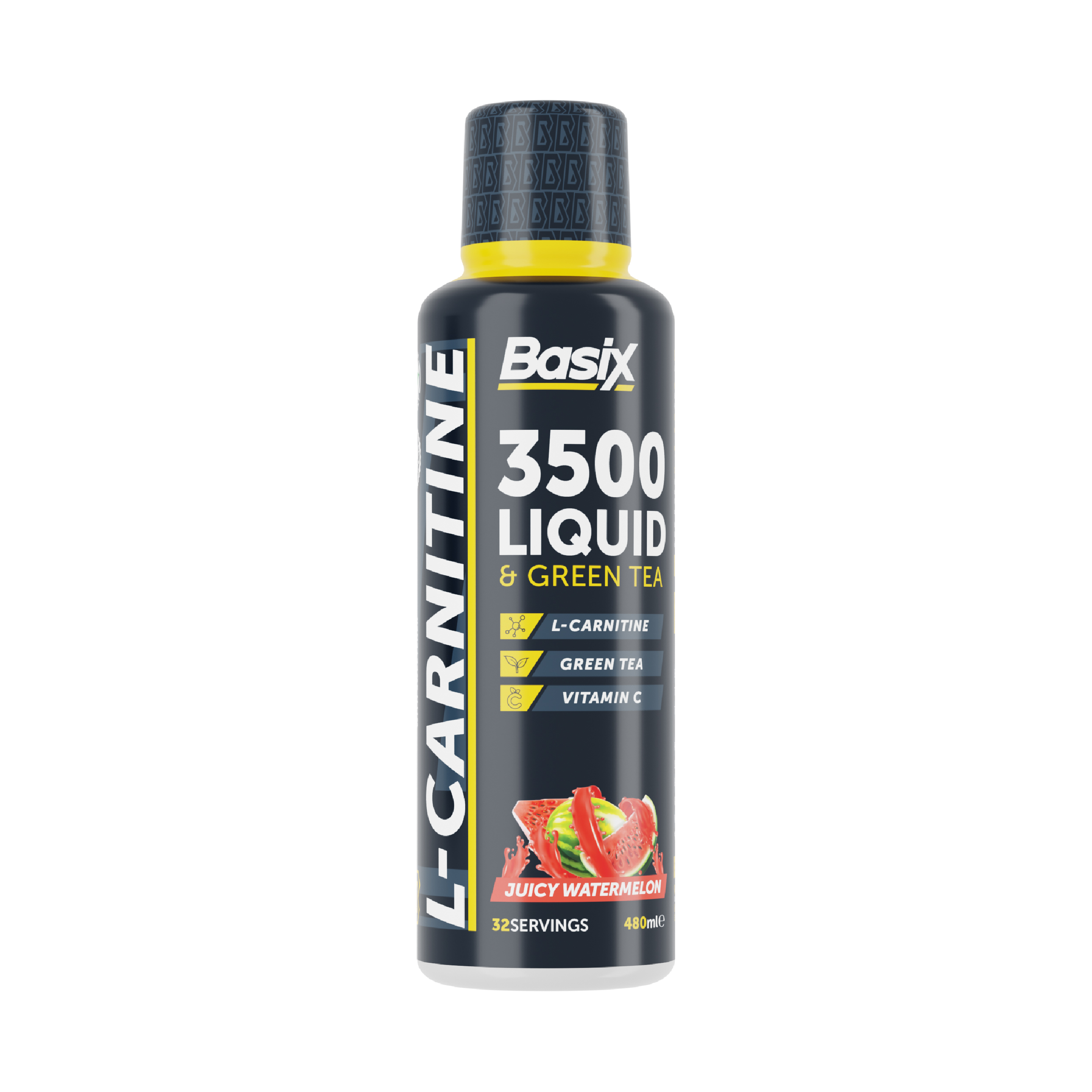 Basix L-Carnitine 3500 Liquid & Green Tea 480ml - Juicy Watermelon