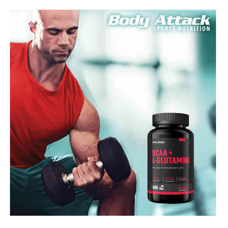 Body Attack BCAA + L-Glutamine 180 Caps Best Price in Dubai