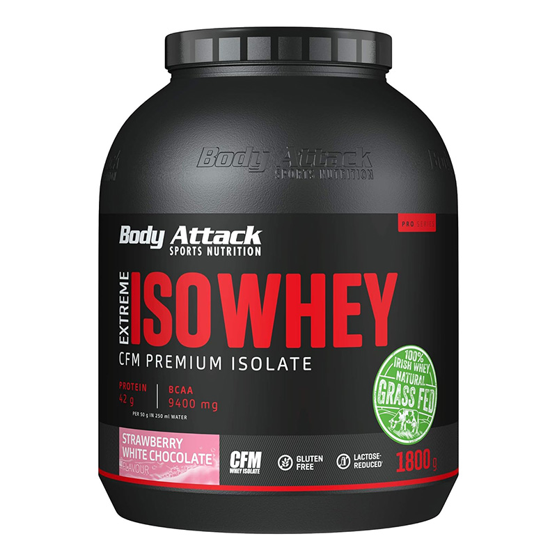 Body Attack Extreme ISO Whey 1800 g - Strawberry White Chocolate Best Price in UAE